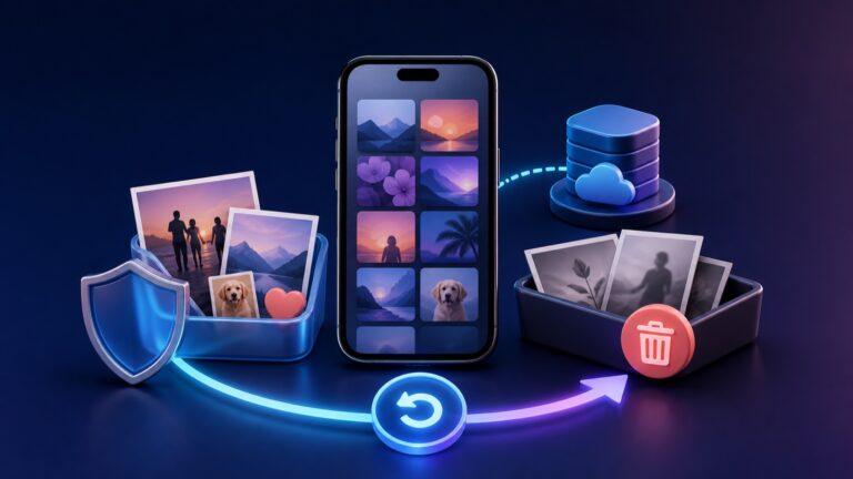 Safe iPhone photo cleanup with protected keepsakes, careful review, backup, and recovery